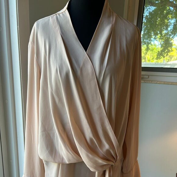 Chelsea28 Tops - CHELSEA28 Size XXL Light Blush Pink Long Sleeve Wrap Blouse
